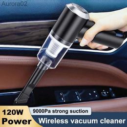 Vacuum Cleaners Vacuum Cleaner 9000pa 120W Portable Mini Vacuum Cleaner Automotive Home Car Vacuum Cleaner With Built-in Battrery yq240402