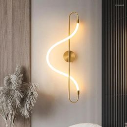 Wall Lamp Line Personality Design Musical Note Art Living Room Background Staircase Decoration Post-modern Corridor Aisle