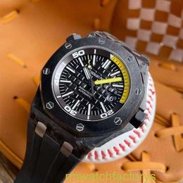 Crystal AP Wrist Watch Royal Oak Offshore Series 15706 Forged Carbon Ceramic Ring Automatic Mechanical 42mm Mens Watches