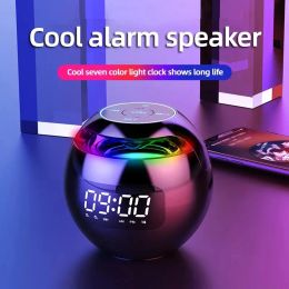 Speakers G90 New Clock Colorful Bluetooth Speaker Mini Portable Household Ball Card Lock and Load Spray Bluetooth Speaker