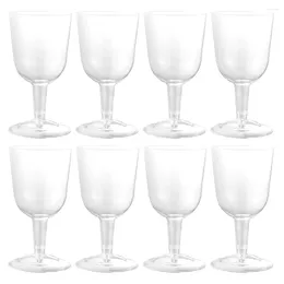 Disposable Cups Straws 8 Pcs Plastic Glass Clear Glasses Goblet Practical Dessert Flutes Small For Parties