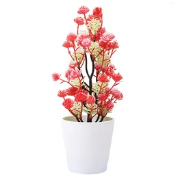 Decorative Flowers Wedding Decoration Artificial Bonsai Fake Plant Flower Potted Home Supplies Bedroom Yard Garden Outdoor Living 1pc