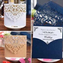 Wedding Invitation Shell Hollow Paper Carving Business Invitation Letter Holiday Greeting Card Party Invitation Wedding Supplies 240323