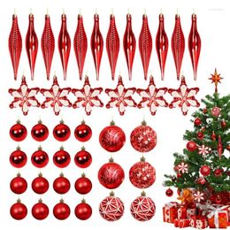 Party Decoration Christmas Balls Ornaments 40pcs Handheld Assorted Baubles Ball Kit Shatterproof For