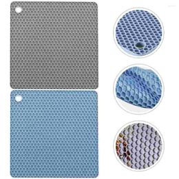 Table Mats 2 Pcs Silicone Honeycomb Mat Pads Mug Anti-skid Cup Insulation Dishes Coasters