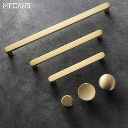 Solid Brass Cabinet Handle Drawer Wardrobe Pulls Cupboard Handles Dresser Knob Brass Furniture Long Handle Cocina Accesorio