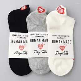 Men's Socks Japanese Version HUMAN2 Double Set MADE Love Embroidered And Women's Boat Cotton Short Trendy Brand