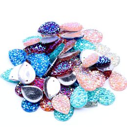 Hand-stitched double-hole crocodile back teardrop-shaped stars 13*18mm100/40 DIY jewelry with complete colors