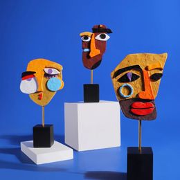 Creative Abstract Face Statue Ornaments Sculptures and Figurines Room Decors Aesthetic Art Craft Gift for Home Decor Interior 240318