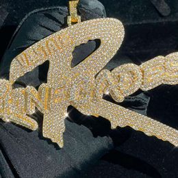 2022 New Design 14K Gold Filled Hip Hop Iced Out CZ Vvs Moissanite Diamond Letter Charm Pendant