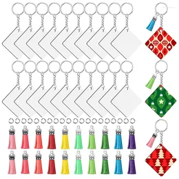 Keychains Sublimation Keychain Blanks Making Kit With Acrylic Tassels Rings Jump Ring