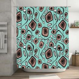 Shower Curtains Abstract Pattern - Robin Egg Blue Brown Curtain 72x72in With Hooks Personalized Privacy Protection