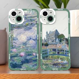 Cell Phone Cases Monet Art Case For iPhone 15 14 13 12 Pro Max Mini 11 XS X XR SE 7 8 Plus Soft Silicone Cover 2442