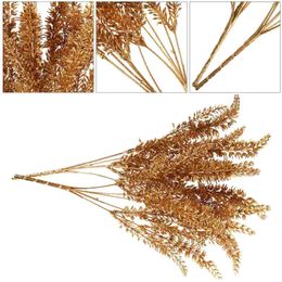 Decorative Flowers Christmas Leaf Leaves Artificial Floral Spray Golden Holiday Harvest Stems Decoration Branches Autumn Stem Fall Picks