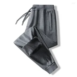 Men's Pants Autumn Winter Men Thicken Sports Fashion Casual Simplicity Lace-up Warm Trousers Male Handsome Elastic Waist Sweatpants