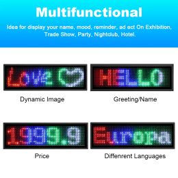 LED Display Name Badge DIY Programmable Scrolling Message Board APP Control LED Name Tag Badge HD Text Digits Pattern Display
