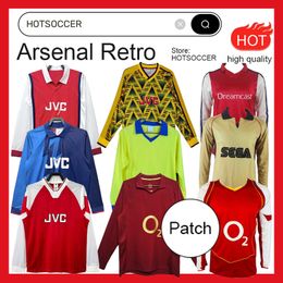 GUNNER Long sleeved VINTAGE Mens RETRO Soccer Jerseys V. PERSIE VIEIRA MERSON ADAMS HENRY BERGKAMP MEN CLASSIC DESIGN 00 04 02 05 11 12 88 90 95 96 98 99 1978 2000 2011