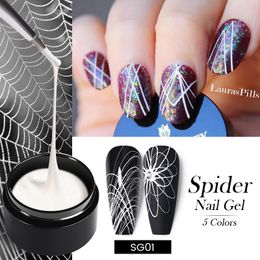 Född vacker spindeltråd gel nagellack 5 ml blomma ritning målning gel kreativ punkt till linje nagelkonst gel polska lack