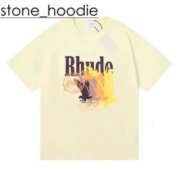 Rhude Hip Hop Streetwear Famous Designer Mens T Shirt Fashion Rhude Shirt High Quality Short Sleeve Graphic Printed Clothing Quick Dry Rhude Shirt Polo 7540