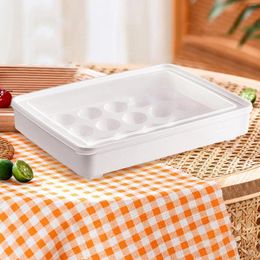 Storage Bottles 24 Grid Egg Holder Refrigerator Box Clear Lids For Drawer Countertop Cabinet Pantry