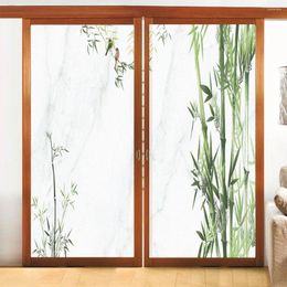 Window Stickers Privacy Glass Film Bamboo Pattern No Glue Static Electricity Door Flim Frosted Sun Blocking Windows Sticker Tint