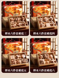 Fechadura de madeira clássica chinesa com QI, quebra-cabeças, quebra-cabeças, Kongming Luban Lock