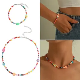 Necklace Earrings Set Handmade Resin Clay Bead And Bracelet Cute Beads Playful Jewelry Gift For Women Teens