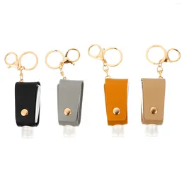 Storage Bottles 4 Pcs Sannitizer Replacement Bottle Case Empty Keyring Keychain Disinfectant Hand Cover Abs