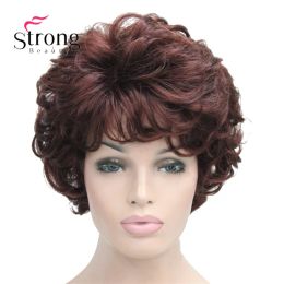 Wigs Short Soft Tousled Curls Dark Auburn Full Synthetic Wigs Women's Wig COLOUR CHOICES