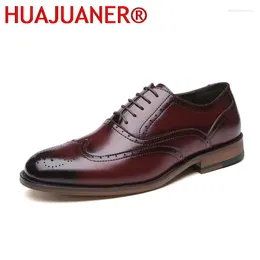 Dress Shoes Men's Fashion Brogue Men Formal Genuine Leather Luxury Wedding Mens Oxford Prom Evening Long Dresses