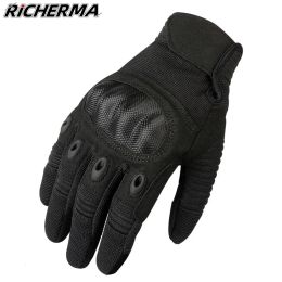 Gloves Cycling Gloves Summer Motorcycle Men Hard Knuckles Touch Screen Full Finger Glove Tactical Military Dirt Bike Protective 231031