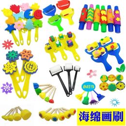 Kids Drawing Toys Kits DIY Sponge Painting Brush Sponge Stamp Stencil Seals Learning Educational Toys for Children Art and Craft