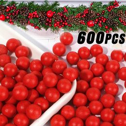 Decorative Flowers 600/100Pcs Artificial Red Christmas Berries Mini Cherry Pearl Stamens DIY Fake Flower For Wedding Party Year Home