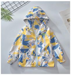 Jackets Spring Autumn Jacket For Girls Coats Hooded Print Baby Boys Clothes Outerwear Kid Windbreaker Teenager