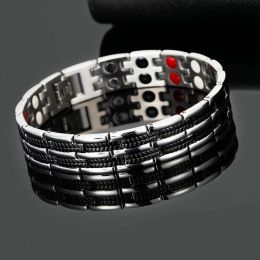 Bangles Men Women Health Magnetic Bracelet Stainless Steel Dynamic Therapy Magnet Bracelet lover couple Bracelet and Bangle Jewelry gift