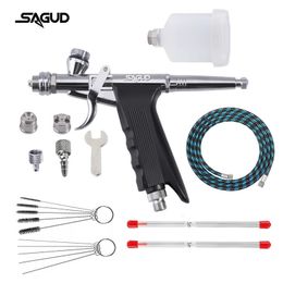 Airbrush Kit DualAction 05mm Nozzle Gun with Cleaning Needle Spray Accessories for Car Model Tattoo Painting 240318