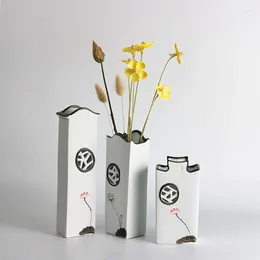 Vases Nordic Creative White Ceramic Vase Decoration Home Adornment Living Room Bedroom Desktop Flower Vessel Ornaments