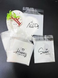 Gift Wrap 100pcs Original Wishes Words Printed Self-sealed Opp Bag Nice Day Sweet Happy Small Candy Package Bags