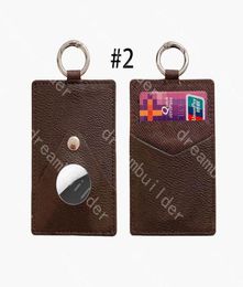 2021 Top fashion designer cases for case PU leather key chain cardholder Anti-lost device protective cover Air Tag shell9760776