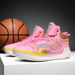 Shoes Highquality Basketball Sneakers Men Professional Nonslip Men's Basketball Training Shoes Pink High Women Basket Sports Shoes