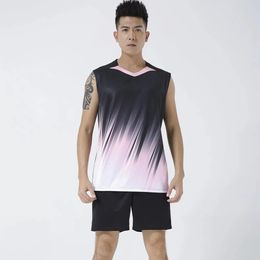 volleyball shirts Men Badminton Shirt pingpong sleeveless T Shirts Table Tennis Set Team Game Running Sport Fitness Gym 240319