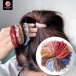 10Pcs/Set Women's Solid Colour Elastic Hair Rope Rubber Band Headband Ponytail Fixer Hair Girl Hair Accessories Tools Wholesale