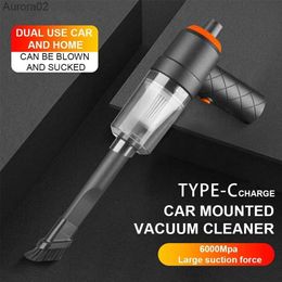 Vacuum Cleaners Wireless Auto Vacuum 1200mAh Car Vacuum Mini Vacuum Cleaner USB Charging Deep Cleaning Handheld for Home Car Pet Hair and Office yq240402