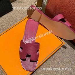 Beach Drag 2024 Slide Designer Women Sandal Flip Flop Genuine Leather Summer Letter Slipper Sandal Dust Bag Size 35-42 Oranh Oran 1KO5