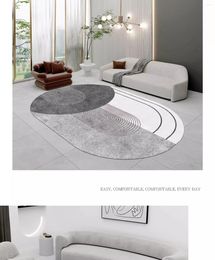 Carpets GBD0675 Elliptical Carpet Living Room Tea Table Blanket Ins Nordic Style Geometric Sofa Bedside Earth Mat