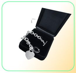 925 silver Link Chain Heart Bracelets designer Necklace Set Wedding Statement Jewelry Heart Pendant Necklaces Bracelet Birthday Ch8621661