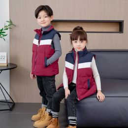 Jackets Boys Girls Down Waistcoat Children's Classic Splicing Jacket Winter Infant Outwear Kindergarten 3-12Y