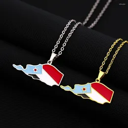 Pendant Necklaces Fashion South Yemen Map Flag Necklace Stainless Steel Men Women Country Maps Gold Colour Silver Jewellery Gift