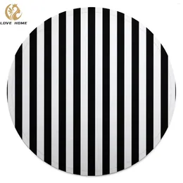 Blankets Classic Striped Blanket Black White Stripes Fleece Camping Round Soft Cute Bedspread