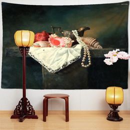 Tapestries Retro Utensils Realistic Oil Painting Tapestry Wall Hanging Chinese Style Aesthetic Room Home Bedroom Decor